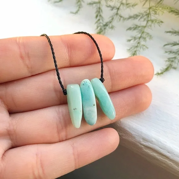Amazonite Sticks Pendant Necklace/Choker - Picture 2 of 5